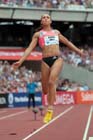 Jessica Ennis-Hill taking part in the long jump at the  2013 IAAF Diamond League, Sainsbury's Anniversary Games, Queen Elizabeth Olympic Park, London.
